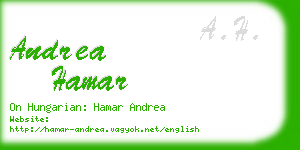 andrea hamar business card